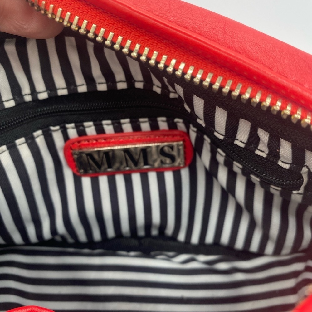 MMS Red Quilted purse with Gold Chain and studs - Picture 9 of 13